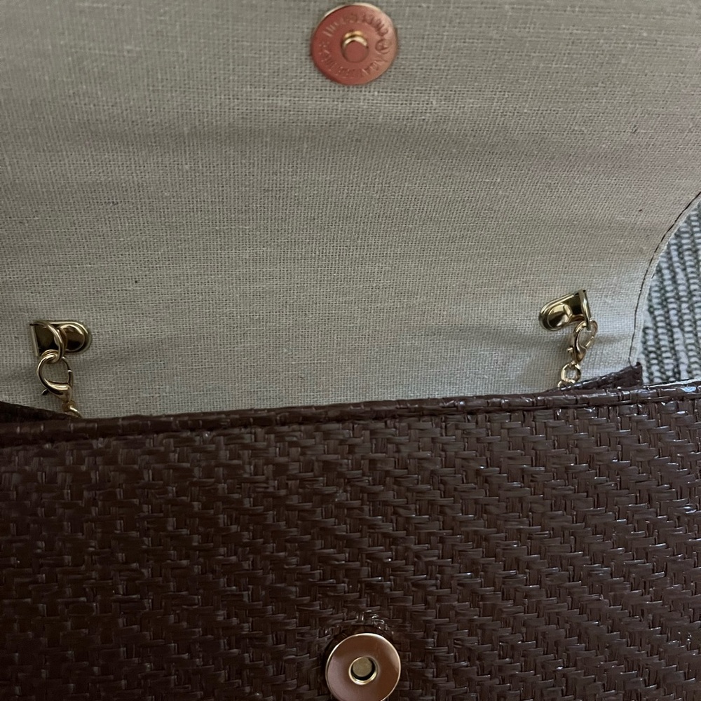 Tommy Bahama Dark Brown Bamboo-Handle Top-Handle Bag - Picture 3 of 4